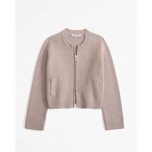 Abercrombie & Fitch Cardigan  LuxeLoft Zip Up Crew Tan Preppy Corp Core size XS